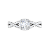 Jewelove™ Rings VS J / Women's Band only 0.50 cts Solitaire Halo Diamond Twisted Shank Platinum Diamonds Ring JL PT RP RD 221