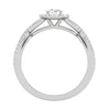 Jewelove™ Rings J VS / Women's Band only 0.50 cts Solitaire Halo Diamond Twisted Shank Platinum Ring JL PT RH RD 223