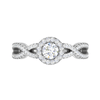 Jewelove™ Rings J VS / Women's Band only 0.50 cts Solitaire Halo Diamond Twisted Shank Platinum Ring JL PT RH RD 223