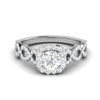 Jewelove™ Rings J VS / Women's Band only 0.50 cts Solitaire Halo Diamond Twisted Shank Platinum Ring JL PT RH RD 265