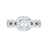 Jewelove™ Rings J VS / Women's Band only 0.50 cts Solitaire Halo Diamond Twisted Shank Platinum Ring JL PT RH RD 265