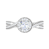 Jewelove™ Rings VS J / Women's Band only 0.50 cts Solitaire Halo Diamond Twisted Shank Platinum Ring JL PT RP RD 132