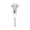Jewelove™ Rings VS J / Women's Band only 0.50 cts Solitaire Halo Diamond Twisted Shank Platinum Ring JL PT RP RD 217