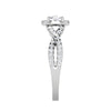 Jewelove™ Rings J VS / Women's Band only 0.50 cts Solitaire Halo Diamond with Twisted Shank Platinum Ring JL PT RH RD 278