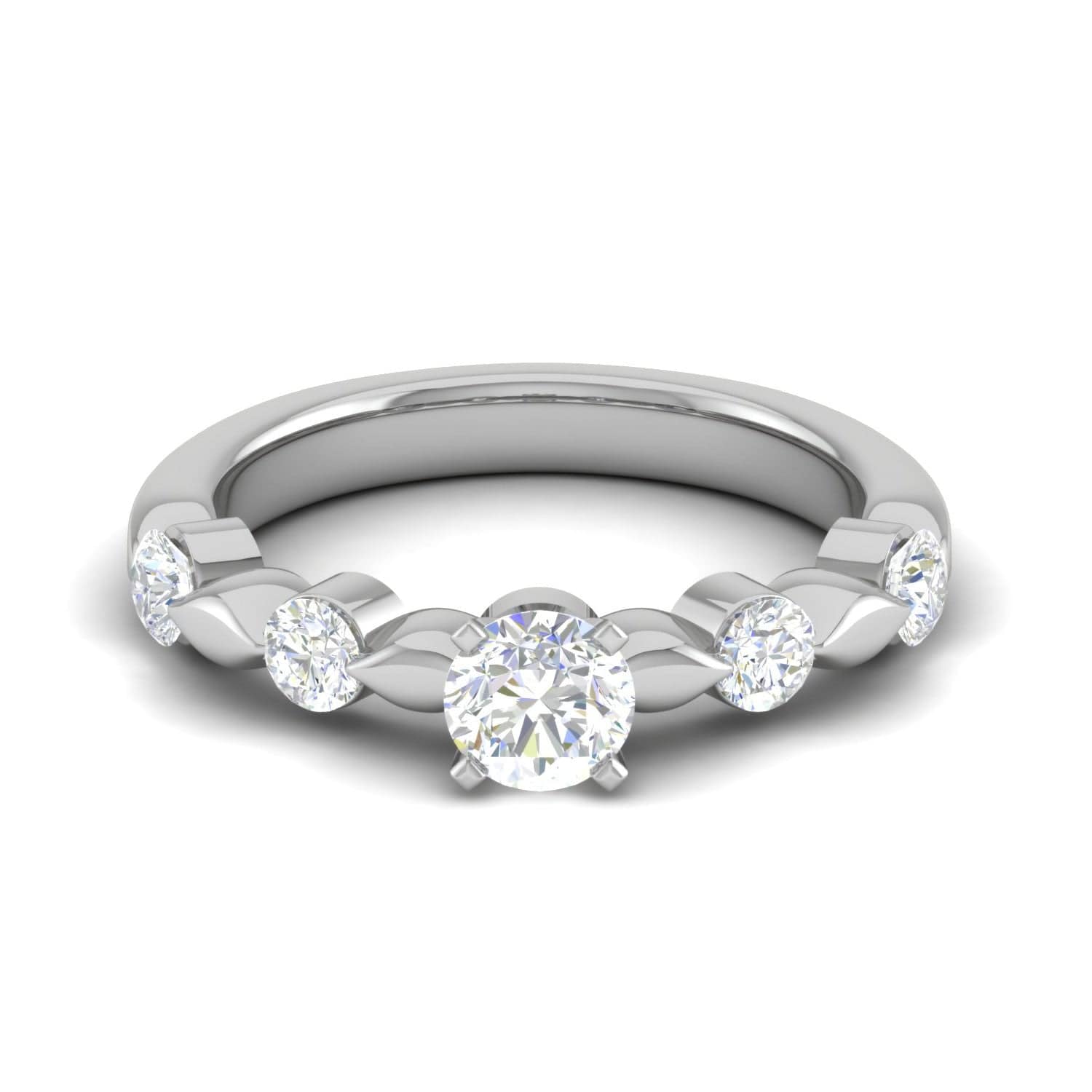 Jewelove™ Rings VS J / Women's Band only 0.50 cts Solitaire Platinum Diamonds Ring JL PT RC RD 263