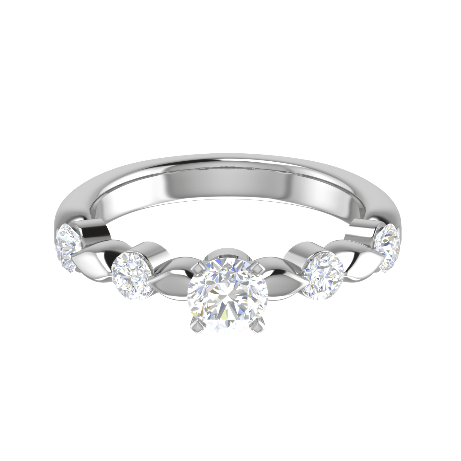 Jewelove™ Rings VS J / Women's Band only 0.50 cts Solitaire Platinum Diamonds Ring JL PT RC RD 263