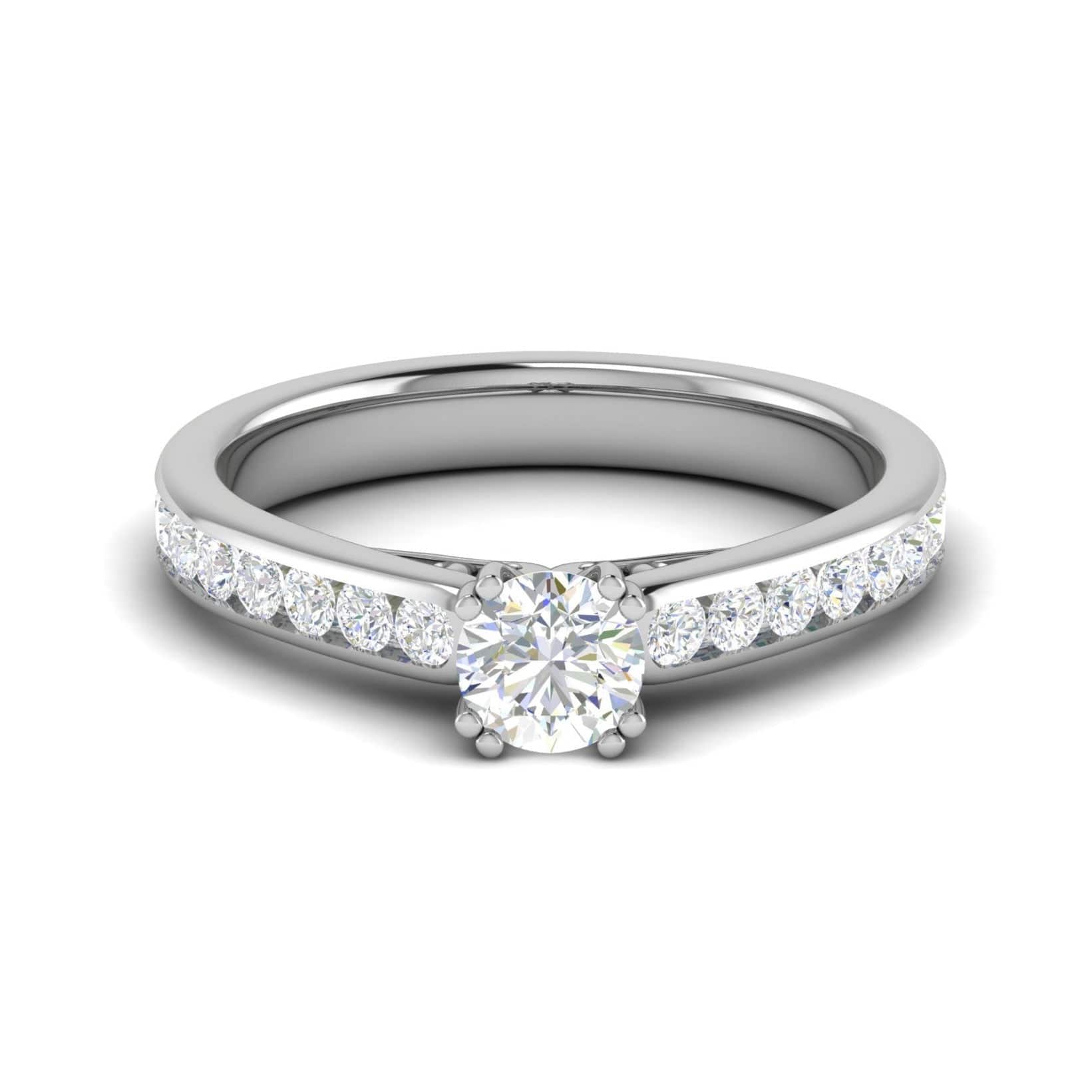 Jewelove™ Rings VS J / Women's Band only 0.50 cts Solitaire Platinum Diamonds Ring JL PT RC RD 264
