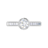 Jewelove™ Rings J VS / Women's Band only 0.50 cts Solitaire Platinum Halo Diamond Shank Ring JL PT RH RD 227