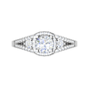 Jewelove™ Rings J VS / Women's Band only 0.50 cts. Solitaire Platinum Halo Diamond Split Shank Engagement Ring  for Women JL PT WB6020