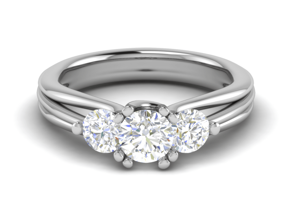 Jewelove™ Rings VVS GH / Women's Band only 0.50 cts Solitaire Platinum Ring JL PT R3 RD 147