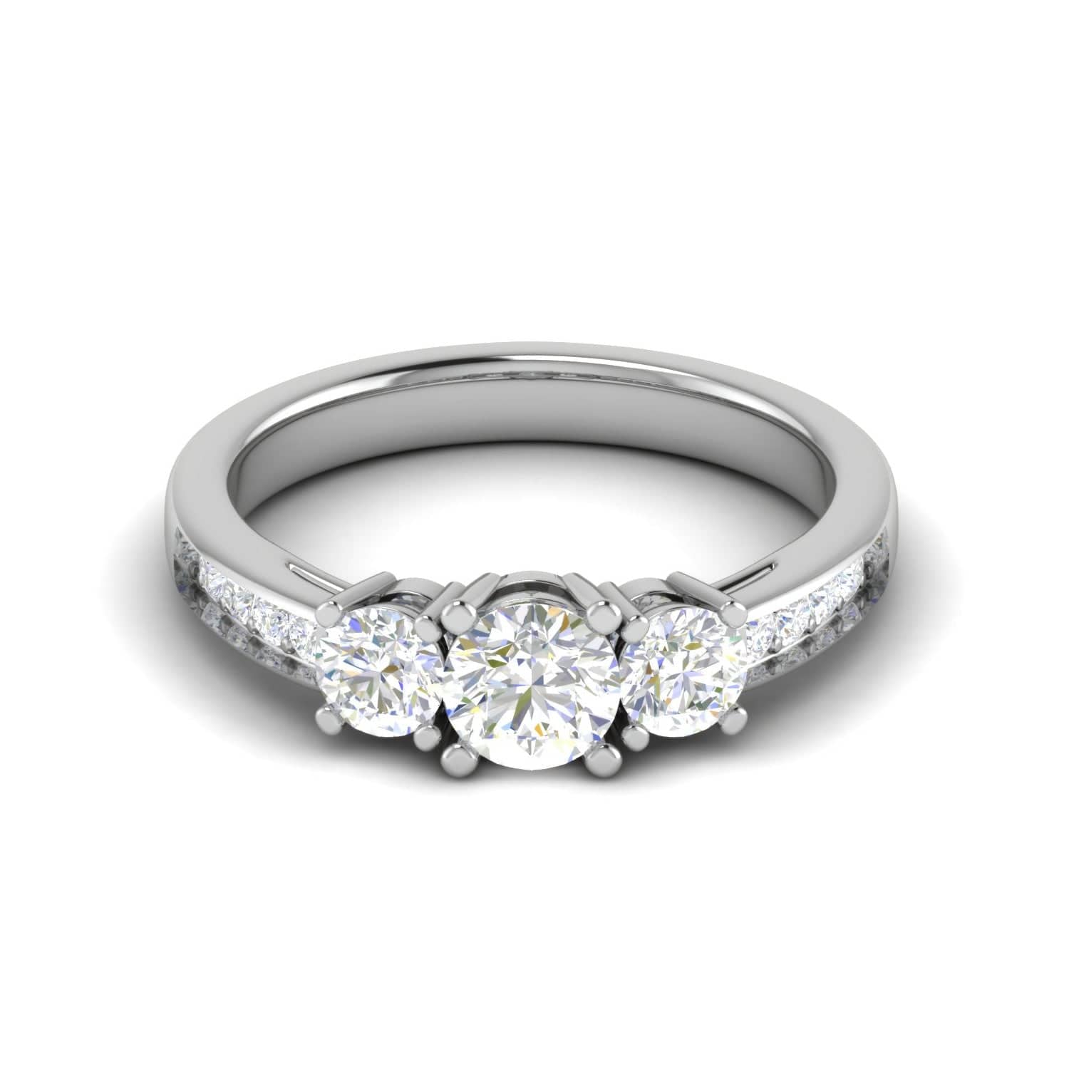 Jewelove™ Rings J VS / Women's Band only 0.50 cts Solitaire Platinum Shank Diamond Ring JL PT R3 RD 107