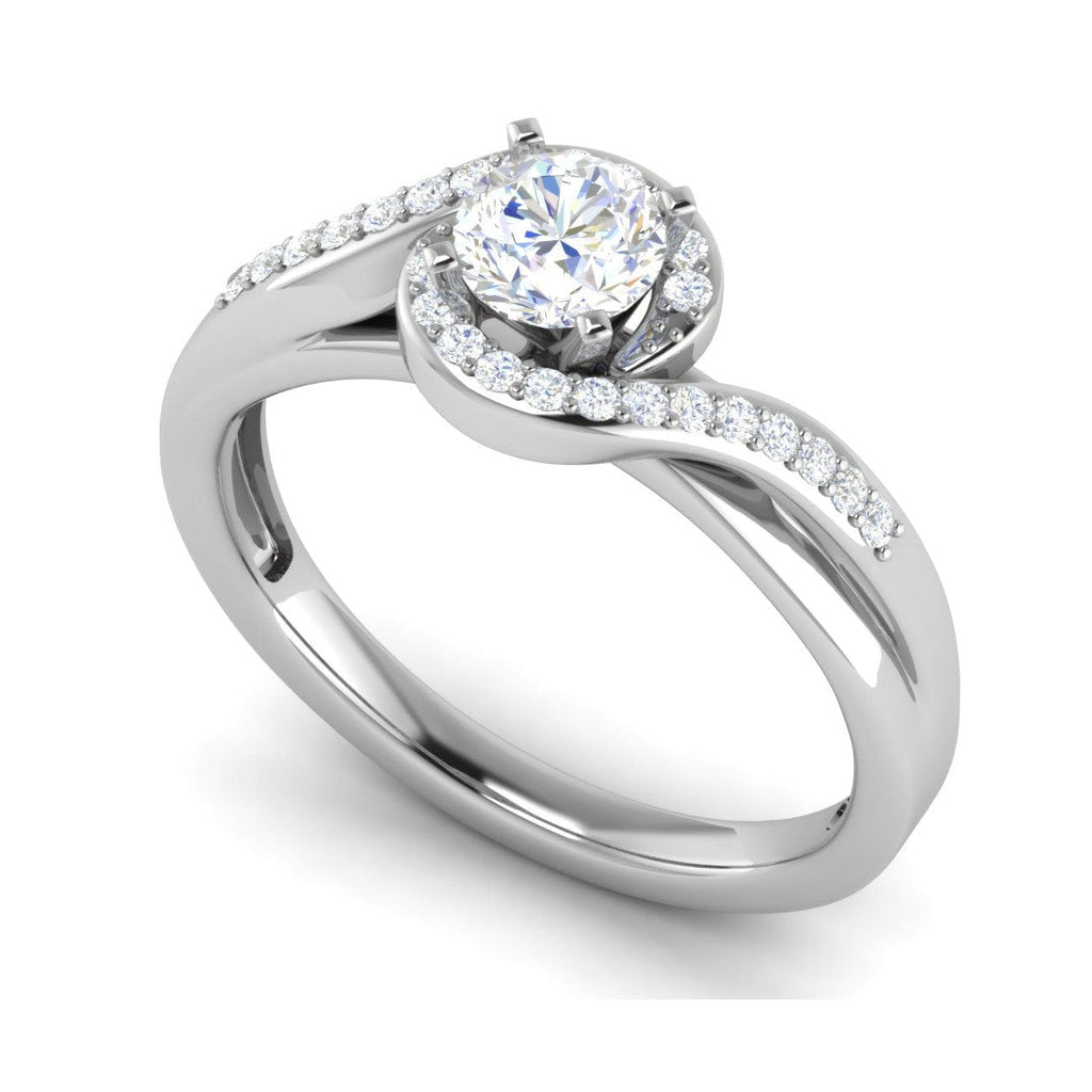 Jewelove™ Rings VS J / Women's Band only 0.50 cts Solitaire Shank Diamond Platinum Ring JL PT RP RD 218