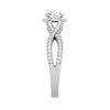 Jewelove™ Rings J VS / Women's Band only 0.50 cts Solitaire Single Halo Diamond Split Shank Platinum Diamond Ring JL PT RH RD 193
