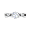 Jewelove™ Rings J VS / Women's Band only 0.50 cts Solitaire Single Halo Diamond Split Shank Platinum Diamond Ring JL PT RH RD 193