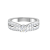Jewelove™ Rings VS J / Women's Band only 0.50 cts Solitaire Split Diamond Shank Platinum Ring JL PT RC RD 269
