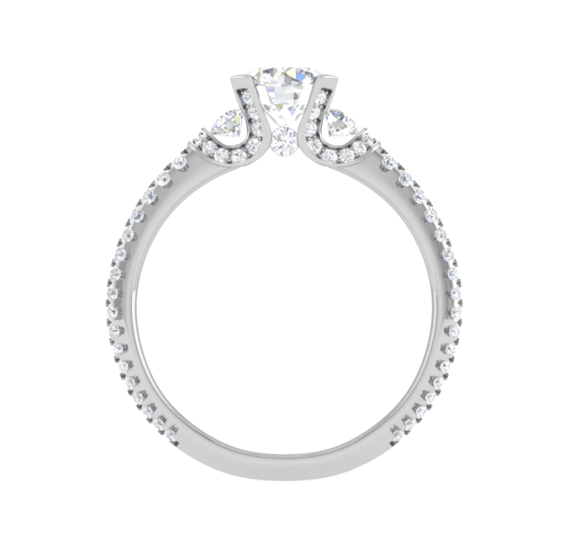 Jewelove™ Rings VVS GH / Women's Band only 0.50 cts Solitaire Split Shank Platinum Ring JL PT R3 RD 148