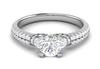 Jewelove™ Rings VVS GH / Women's Band only 0.50 cts Solitaire Split Shank Platinum Ring JL PT R3 RD 148