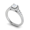 Jewelove™ Rings J VS / Women's Band only 0.50 cts Solitaire Square Diamond Shank Platinum Ring JL PT RH RD 178