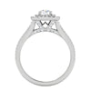 Jewelove™ Rings J VS / Women's Band only 0.50 cts Solitaire Square Double Halo Diamond Split Shank Platinum Ring JL PT RH RD 263