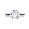 Jewelove™ Rings J VS / Women's Band only 0.50 cts Solitaire Square Double Halo Diamond Split Shank Platinum Ring JL PT RH RD 281