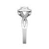 Jewelove™ Rings J VS / Women's Band only 0.50 cts Solitaire Square Double Halo Diamond with Twisted Shank Platinum Ring JL PT RH RD 274