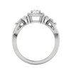 Jewelove™ Rings J VS / Women's Band only 0.50 cts Solitaire Square Halo Diamond Accents Platinum Ring JL PT RH RD 272
