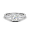 Jewelove™ Rings J VS / Women's Band only 0.50 cts Solitaire Square Halo Diamond Shank Platinum Ring JL PT RH RD 176