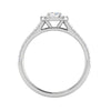 Jewelove™ Rings J VS / Women's Band only 0.50 cts Solitaire Square Halo Diamond Split Shank Platinum Ring JL PT RH RD 218