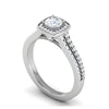 Jewelove™ Rings J VS / Women's Band only 0.50 cts Solitaire Square Halo Diamond Split Shank Platinum Ring JL PT RH RD 262