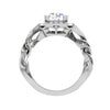 Jewelove™ Rings VS J / Women's Band only 0.50 cts Solitaire Square Halo Diamond Twisted Shank Platinum Ring JL PT REHS1530