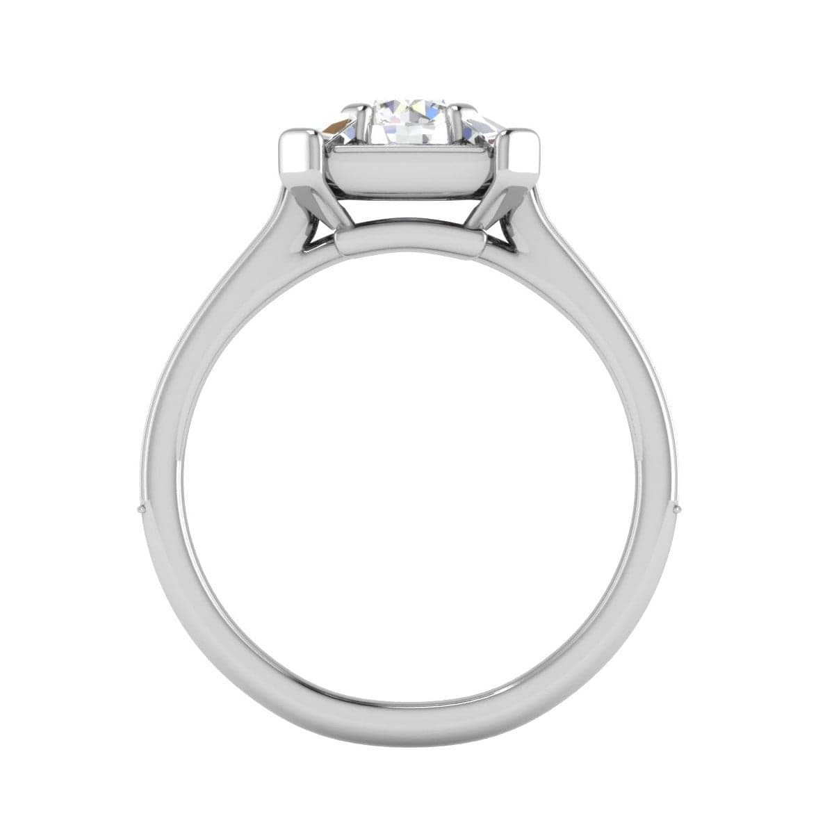 Jewelove™ Rings J VS / Women's Band only 0.50 cts Solitaire Square Halo Diamond with Shank Platinum Ring JL PT RH RD 279