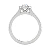 Jewelove™ Rings J VS / Women's Band only 0.50 cts. Solitaire Square Halo Platinum Diamond Shank Ring JL PT RH RD 217