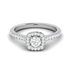 Jewelove™ Rings J VS / Women's Band only 0.50 cts. Solitaire Square Halo Platinum Diamond Shank Ring JL PT RH RD 217