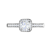 Jewelove™ Rings J VS / Women's Band only 0.50 cts Solitaire Square Halod Diamond Shank Platinum Ring JL PT RH RD 190