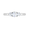 Jewelove™ Rings J VS / Women's Band only 0.50 cts. Solitaire Three Stone Platinum Diamond Engagement Ring JL PT R3 RD 161