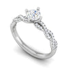 Jewelove™ Rings VS J / Women's Band only 0.50 cts Solitaire Twisted Shank Diamond Platinum Ring JL PT RP RD 192