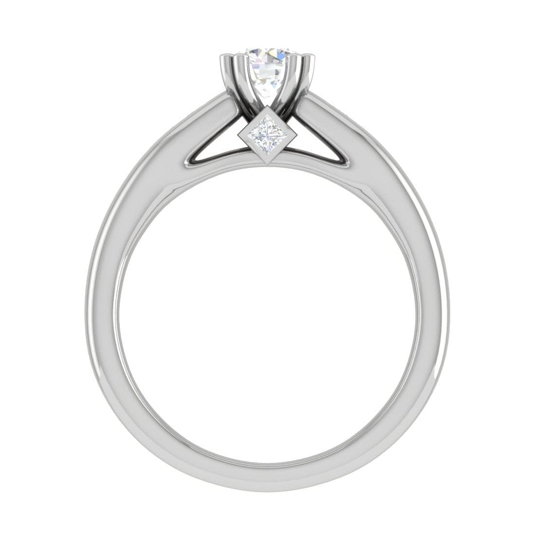 Jewelove™ Rings VS J / Women's Band only 0.50 cts Solitaire with Princess Cut Diamonds Shank Platinum Ring JL PT RC RD 274
