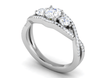 Jewelove™ Rings J VS / Women's Band only 0.50 cts Solitaire with Twisted Shank Diamond Platinum Ring JL PT R3 RD 169