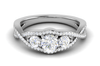 Jewelove™ Rings J VS / Women's Band only 0.50 cts Solitaire with Twisted Shank Diamond Platinum Ring JL PT R3 RD 169