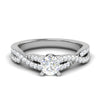 Jewelove™ Rings VS J / Women's Band only 0.50 cts Solitaire with Twisted Shank Diamonds Platinum Ring JL PT RP RD 220