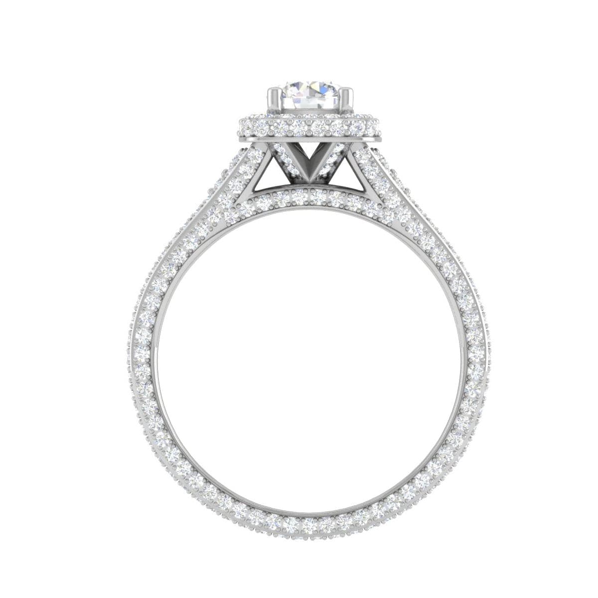 cts Square Double Halo Solitaire Split Shank Diamond Platinum Ring JL PT RP RD 195