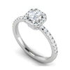 Jewelove™ Rings J VS / Women's Band only 0.50 cts Square Halo Solitaire Diamond Shank Platinum Ring JL PT RH RD 198