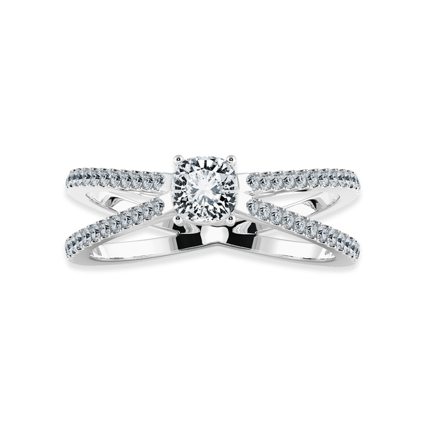 Jewelove™ Rings Women's Band only / VVS G 0.50cts. Cushion Cut Solitaire Diamond Split Shank Platinum Engagement Ring JL PT 1171-A