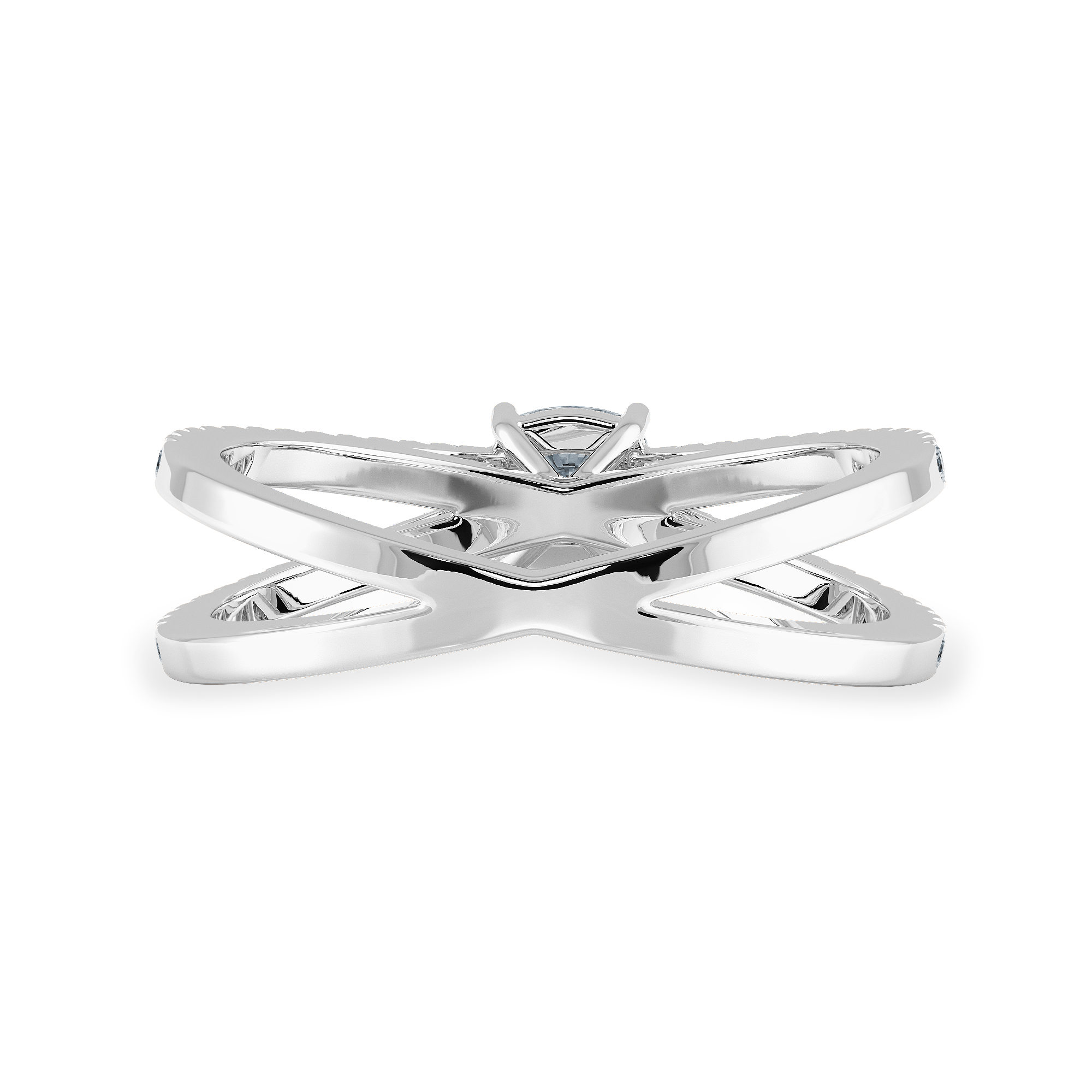 Jewelove™ Rings Women's Band only / VVS G 0.50cts. Cushion Cut Solitaire Diamond Split Shank Platinum Engagement Ring JL PT 1171-A