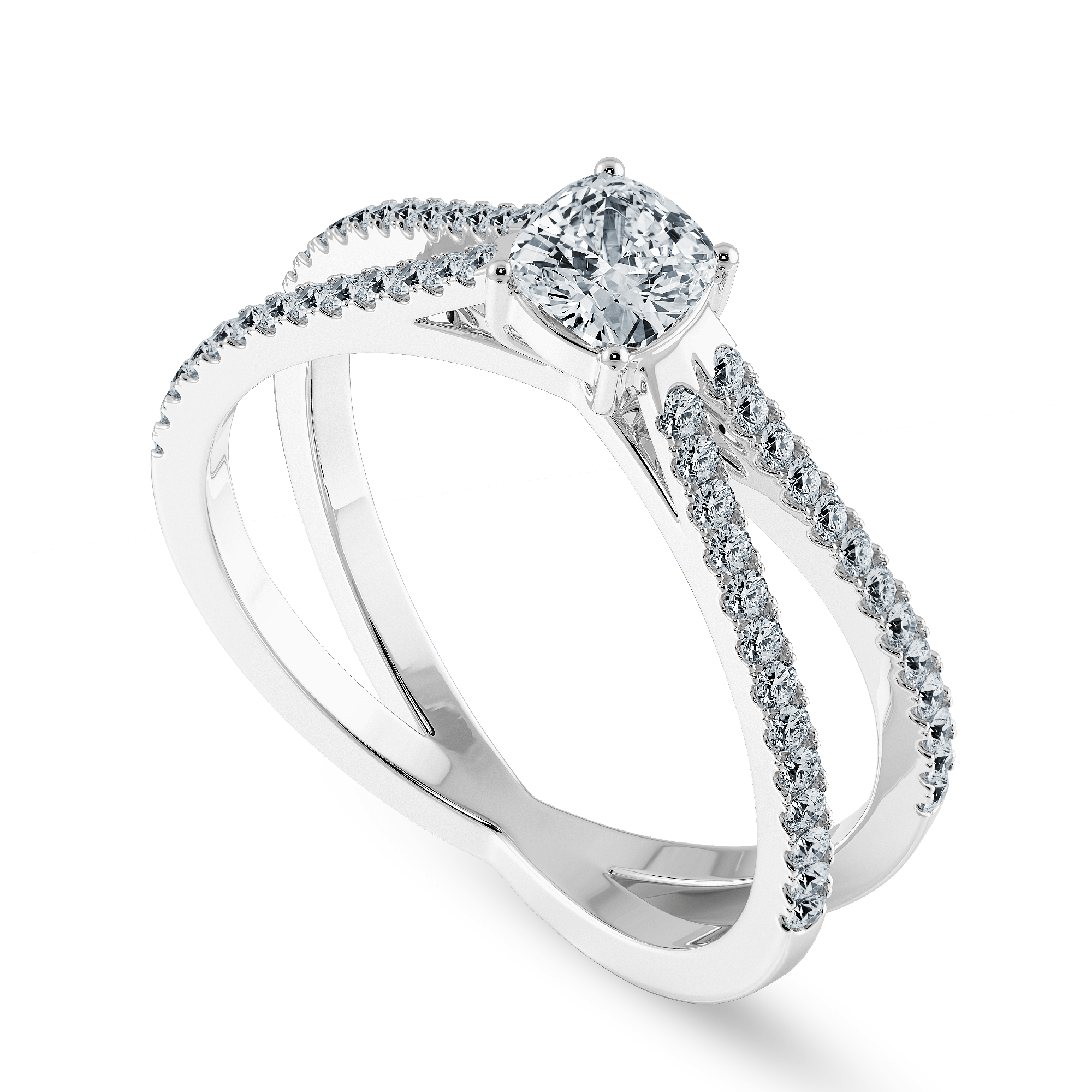 Split Shank Double Halo Accents Engagement Ring With Center Diamond at USD  1225 / Piece in Mumbai