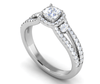 Jewelove™ Rings VVS G / Women's Band only 0.50cts Cushion Cut Solitaire Halo Diamond Split Shank Platinum Ring JL PT R3 RD 174