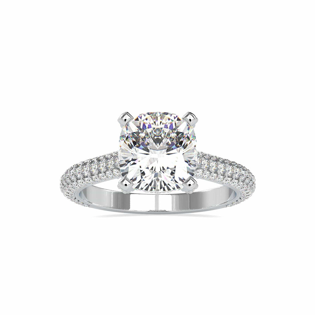 Jewelove™ Rings Women's Band only / VVS G 0.50cts. Cushion Cut Solitaire Platinum Diamond Engagement Ring JL PT 0103-A