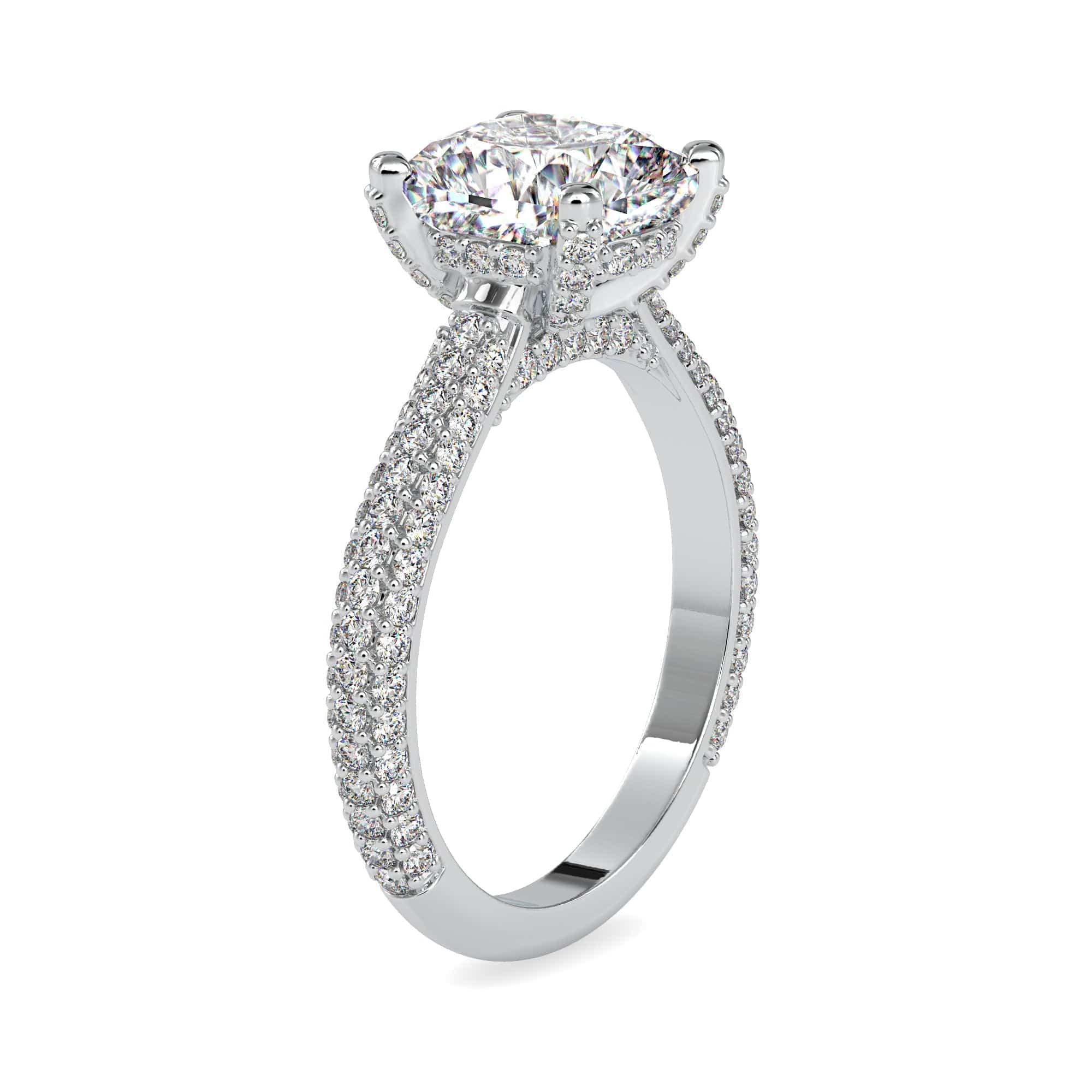 Jewelove™ Rings Women's Band only / VVS G 0.50cts. Cushion Cut Solitaire Platinum Diamond Engagement Ring JL PT 0103-A