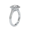 Jewelove™ Rings Women's Band only / VVS G 0.50cts. Cushion Cut Solitaire Platinum Halo Diamond Engagement Ring JL PT 0076