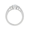 Jewelove™ Rings VVS G / Women's Band only 0.50cts. Cushion Solitaire Diamond Accents Platinum Ring JL PT R3 CU 119